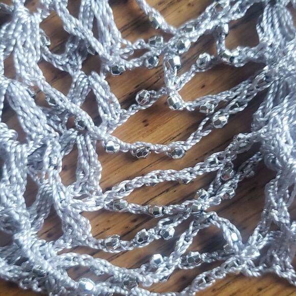 Shimmery Gray Poncho Summer Scarf One Size SW – Lightweight & Versatile - Picture 2 of 3